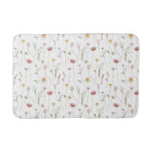 Verstaubte rosa Wasserfarbe Wildblume Badematte (Vorderseite)