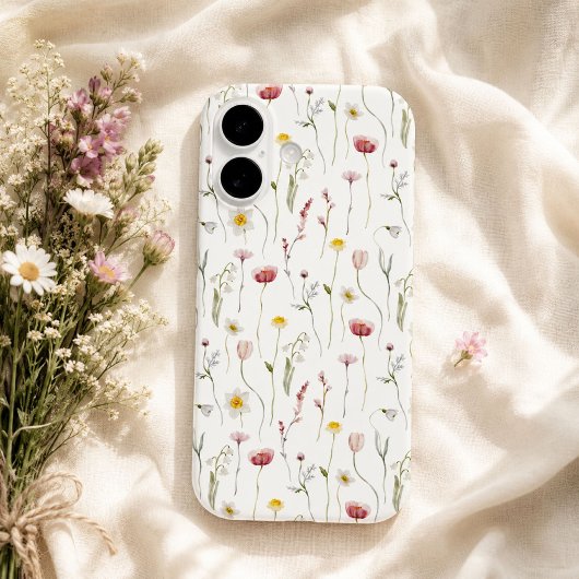 Verstaubte rosa Wasserfarbe Wildblume Case-Mate iPhone Hülle