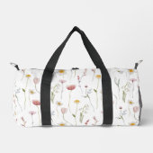 Verstaubte rosa Wasserfarbe Wildblume Duffle Bag (Vorderseite)