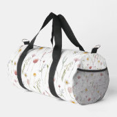 Verstaubte rosa Wasserfarbe Wildblume Duffle Bag (Rechte Ecke)
