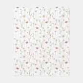 Verstaubte rosa Wasserfarbe Wildblume Fleecedecke (Vorderseite)