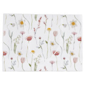 Verstaubte rosa Wildblumen-Wasserfarbe Große Geschenktüte (Rückseite)