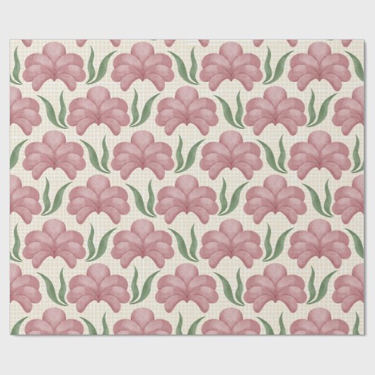 Verstaubte Rose Flora Geschenkpapier (Flach)
