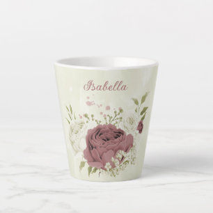 verstaubte Rosen weiße Blumen Milchtasse