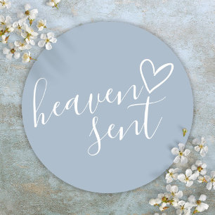 Verstaubter blauer Himmel Baby Shower Runder Aufkleber
