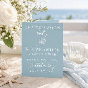 Verstaubtes Blaues Meer Sie Bald Baby Shower Danke