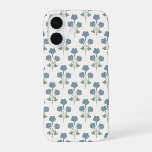 Verstaubtes Denim & Pfirsich-Küstenbotanik iPhone 16 Hülle