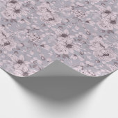 Verstaubtes Lavendel-Blumenmuster Geschenkpapier (Ecke)