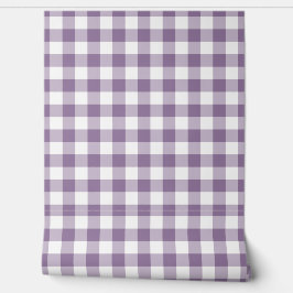 Verstaubtes Lila Gingham Kariert Grün Büffel Karo Tapete