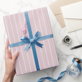 Verstaubtes Rosa Nadelstreifen - Minimalistisches  Geschenkpapier