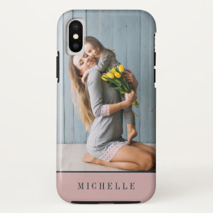 Verstaubtes Rosa Vertikales Foto-Monogramm pers Case-Mate iPhone Hülle