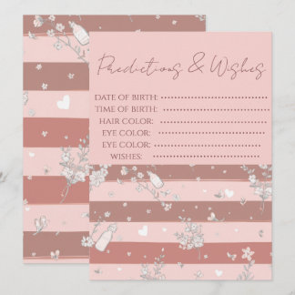 Verstaubtes Rosa Vintage Florales Baby-Vorhersage-