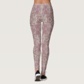 Verstaubtes Rosen-Abstraktes Textilmuster Leggings (Rückseite)