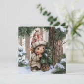 Versteck-Elf Feiertagskarte (Stehend Vorderseite)