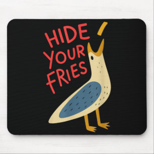 Verstecke Pommes Frites Lustiges Meme Möwe Männer Mousepad
