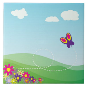 VERSTECKEN MIT SCHALTFLÄCHE UND BLUME FLIESE