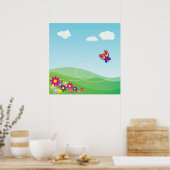 VERSTECKEN MIT SCHALTFLÄCHE UND BLUME POSTER (Küche)