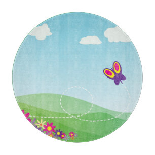 VERSTECKEN MIT SCHALTFLÄCHE UND BLUME SCHNEIDEBRETT