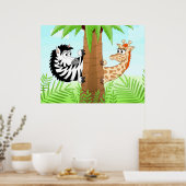 Verstecken von Zebra und Giraffe Poster (Küche)