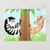 Verstecken von Zebra und Giraffe Postkarte (Vorderseite)