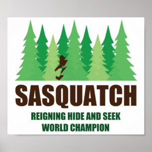 Verstecken-Weltmeister Bigfoots Sasquatch Poster