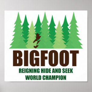 Verstecken-Weltmeister Bigfoots Sasquatch Poster