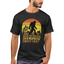 Verstecken-Weltmeister-T-Shirt, Bigfoot-Shirt