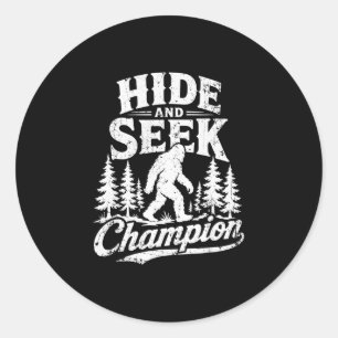 Versteckspiel-Champion Bigfoot Sasquatch Vintage Runder Aufkleber