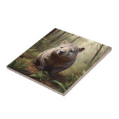 "Versteckt in Bush: Eine Aussie Wombat im Wilden" Fliese (Seite)