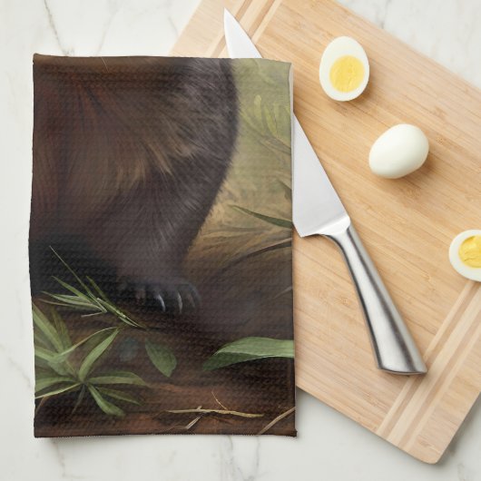 "Versteckt in Bush: Eine Aussie Wombat im Wilden" Geschirrtuch (Viertel Falte)