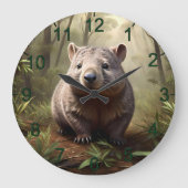 "Versteckt in Bush: Eine Aussie Wombat im Wilden" Große Wanduhr (Vorderseite)