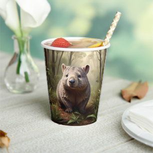 "Versteckt in Bush: Eine Aussie Wombat im Wilden" Pappbecher
