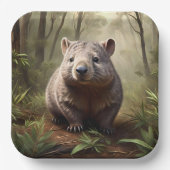 "Versteckt in Bush: Eine Aussie Wombat im Wilden" Pappteller (Vorderseite)