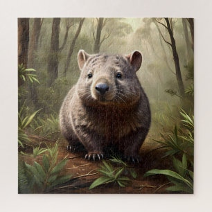 "Versteckt in Bush: Eine Aussie Wombat im Wilden" Puzzle