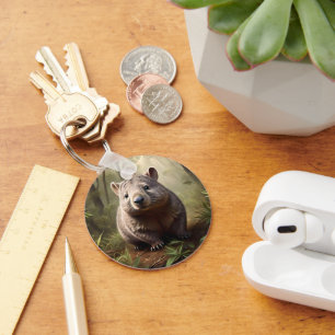 "Versteckt in Bush: Eine Aussie Wombat im Wilden" Schlüsselanhänger