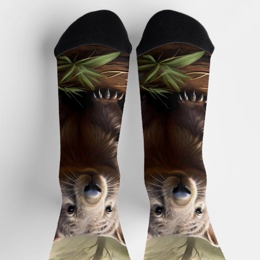 "Versteckt in Bush: Eine Aussie Wombat im Wilden" Socken (Oben)