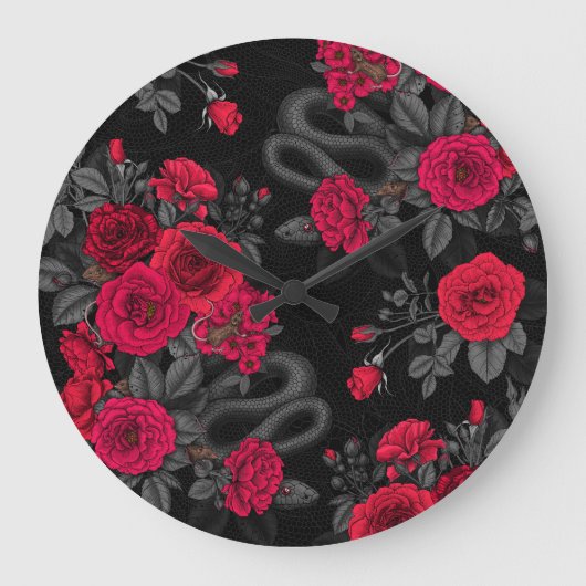 versteckt in den Rose Große Wanduhr (Vorderseite)