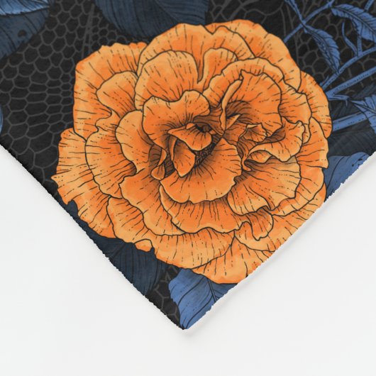 Versteckt in den Rose, orange und blau Fleecedecke (Ecke)