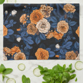 Versteckt in den Rose, orange und blau Geschirrtuch (Gefaltet)