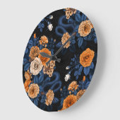 Versteckt in den Rose, orange und blau Große Wanduhr (Winkel)