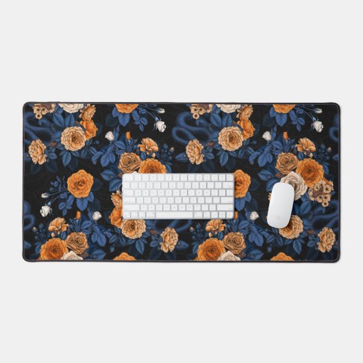 Versteckt in den Rose, orange und blau Schreibtischunterlage (Tastatur & Maus)