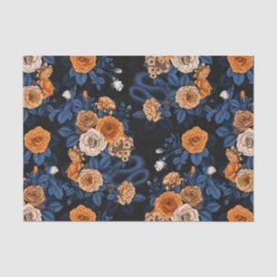 Versteckt in den Rose, orange und blau Seidenpapier
