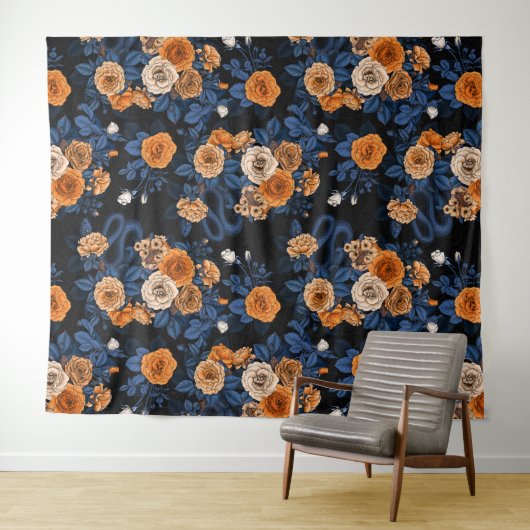 Versteckt in den Rose, orange und blau Wandteppich (Beispiel (Horizontal))