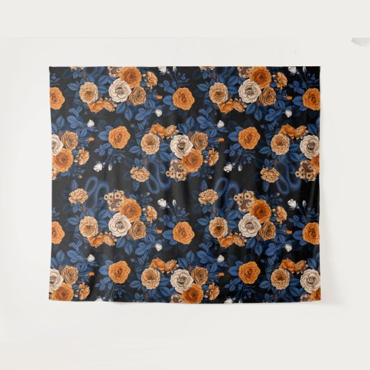 Versteckt in den Rose, orange und blau Wandteppich (Vorderseite (Horizontal))