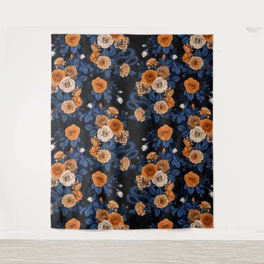 Versteckt in den Rose, orange und blau Wandteppich (Vorderseite)