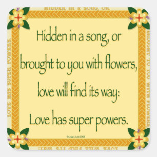 Versteckt in einem Liedsticker Quadratischer Aufkleber