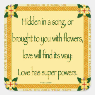 Versteckt in einem Liedsticker Quadratischer Aufkleber