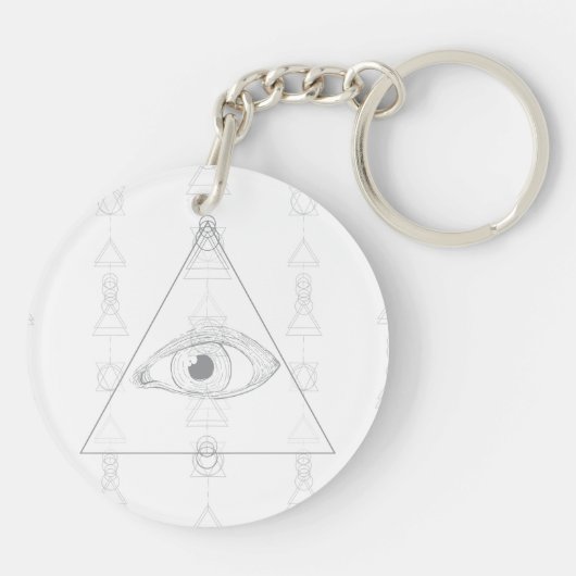 Versteckte Augen Geheimwissenschaft Esoteric Geome Schlüsselanhänger (Rückseite)