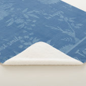 Versteckte Botschaften Hübsch Blue Floral Sherpadecke (3/4)