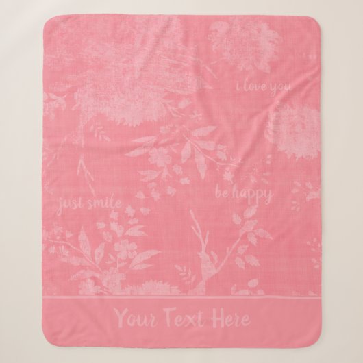 Versteckte Botschaften Hübsch rosa Blüte Sherpadecke (Vorderseite)